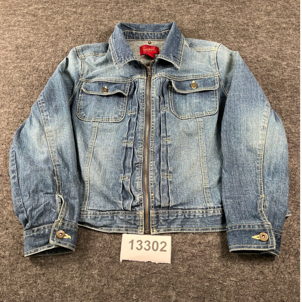 Paris Blues Outerwear Trucker Jacket Women 1X Blue Denim Cotton Stretch Full Zip